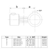 Buiskoppeling Enkel scharnierstuk-C / 33,7 mm